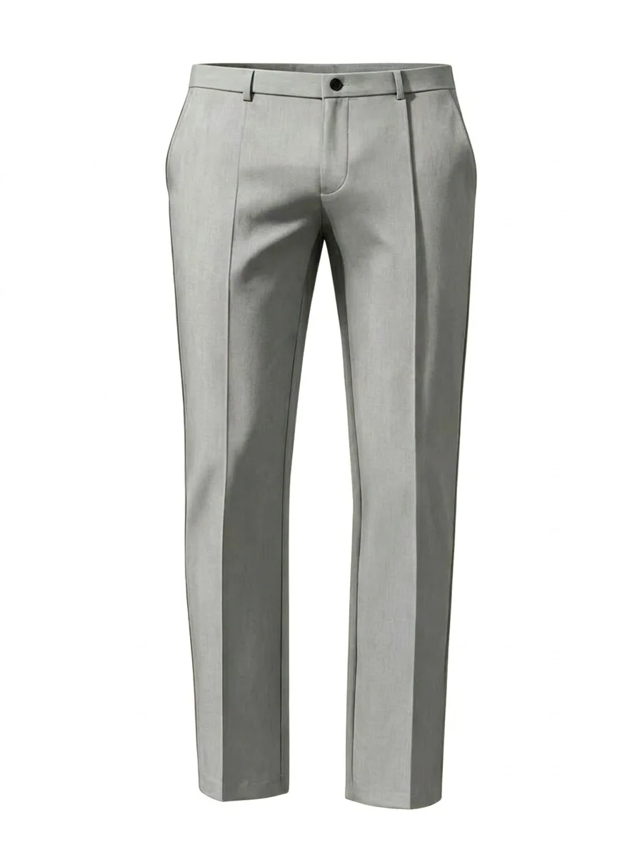 

New Korean Straight Pants Male Pants Spring Autumn lightweight Solid Smart Casual Men's Trousers Office Quick Dry Suit Pants