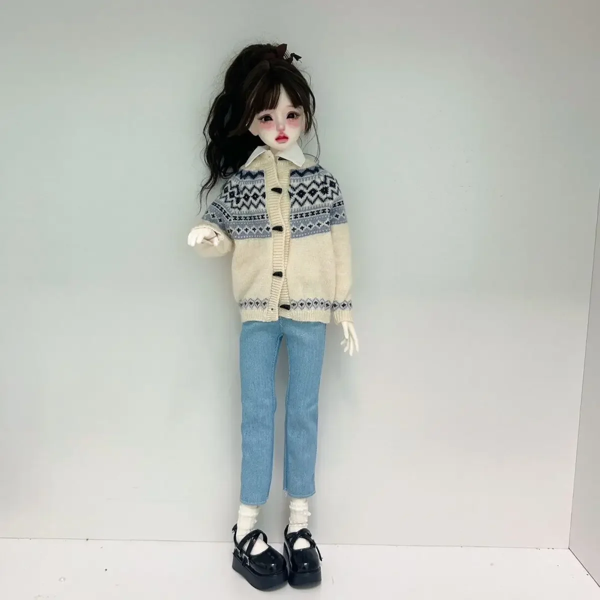 1/4 Vestiti per bambole per bambola Bjd da 45 cm Giacca maglione lavorato a maglia Top Girl Toys Dress Up Play House Accessori per bambole di moda, nessuna bambola