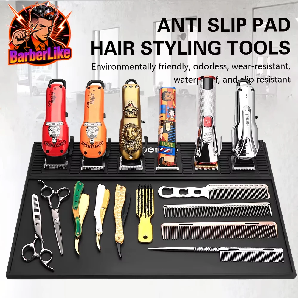 

Коврики для парикмахерских, коврик для хранения парикмахерских инструментов, Нескользящий магнитный силиконовый лоток для хранения, теплоизоляционная рабочая площадка ﻿