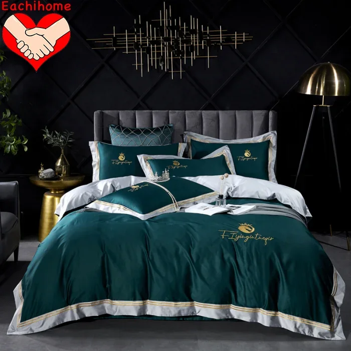 2023 Luxury Hotel Bedding Set Bedroom Embroidered Cotton Duvet Set Queen Bed Sheet Bedding Set