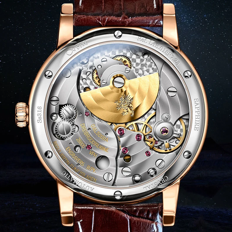 LOBINNI Männer Luxus Uhr 8,5 MM Vintage Ultradünne Automatische Uhren Mechanische Armbanduhr 50M Wasserdicht Saphir Kleine Rotor