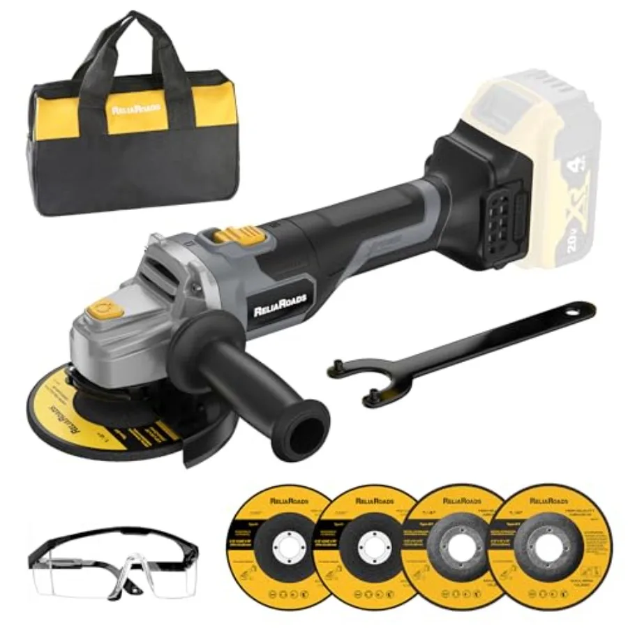 

20V Brushless Cordless Angle Grinder 4-1/2 Inch Compatible with DeWalt 20V MAX Battery Metal Cutting Grinding Polishing Tool Ba