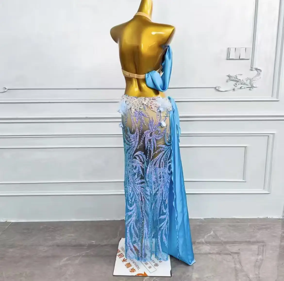 Costume de danse du ventre professionnel pour femmes, soutien-gorge à paillettes, ensemble jupe longue, vêtements de spectacle sur scène, tenue de fête de compétition, 2025