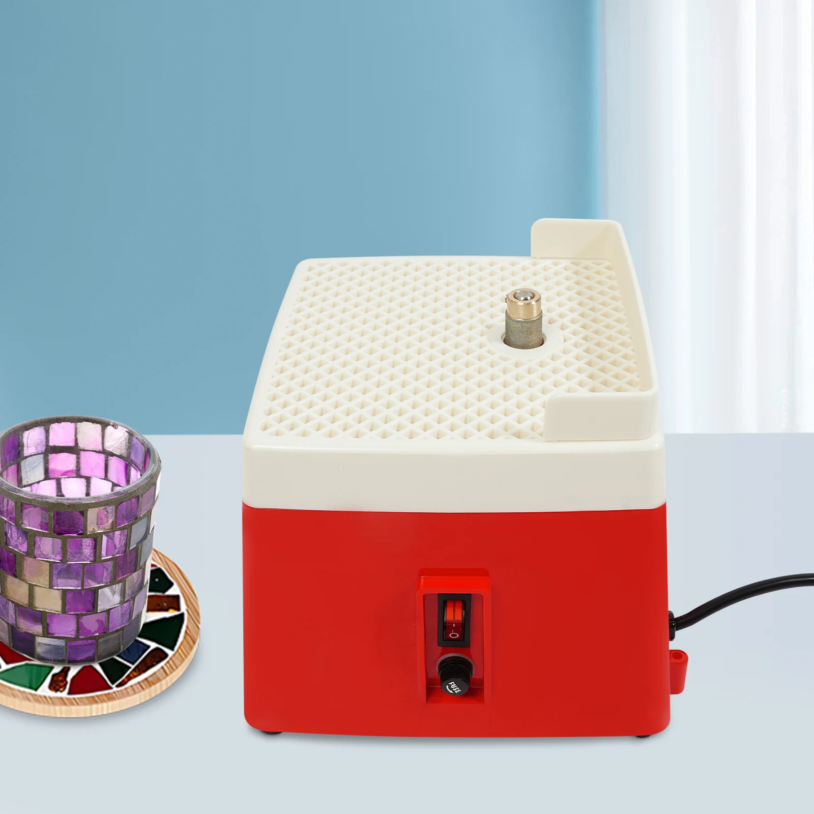 65W Mini Portable Stained Grinder 4200RPM Diamond Glass Art Grinding Tools for Homes/Workshops/Factories/Offices