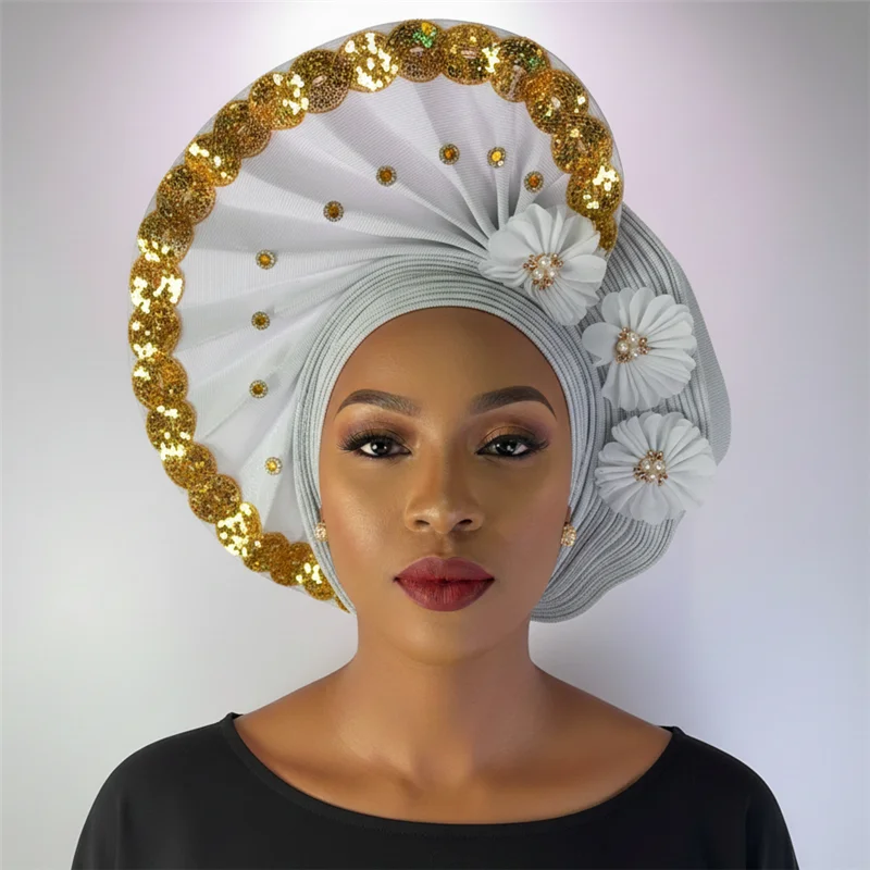 النيجيري جل القبعات ، مع حبة الحجر ، مصنوعة بالفعل السيارات ، عمامة ، الأفرو aso ebi جل aso oke ، واسعة حافة القبعات 7L111802