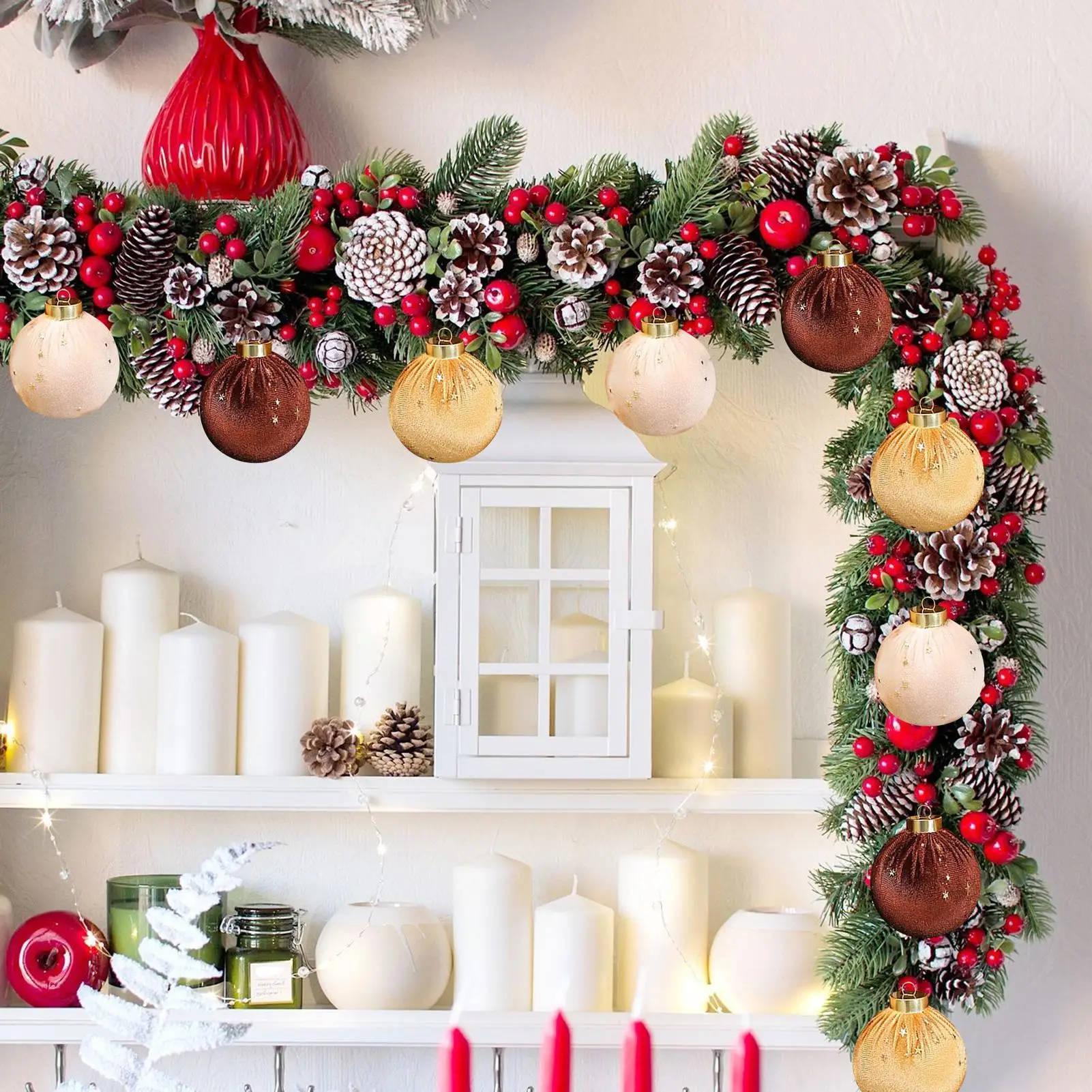 

Рождественские шары, 12 шт., бархатные подвесные шаровые украшения, небьющиеся украшения, подвески-безделушки для внутреннего и наружного сада