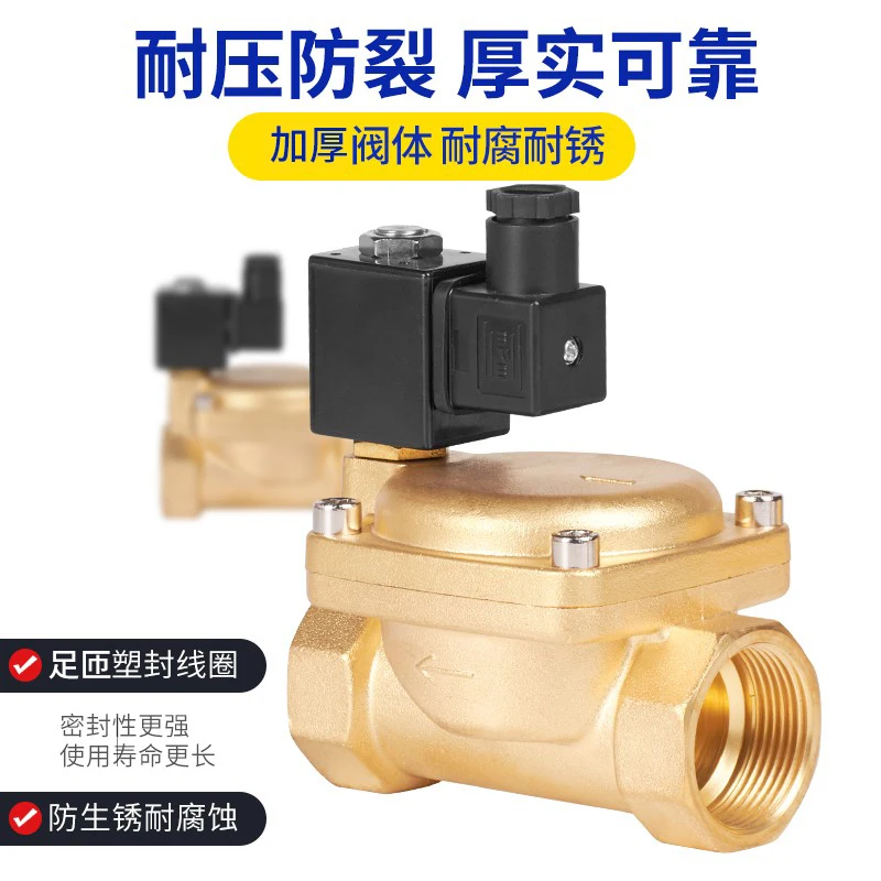 Pilot-operated brass high-pressure solenoid valve AC220V24V12V
