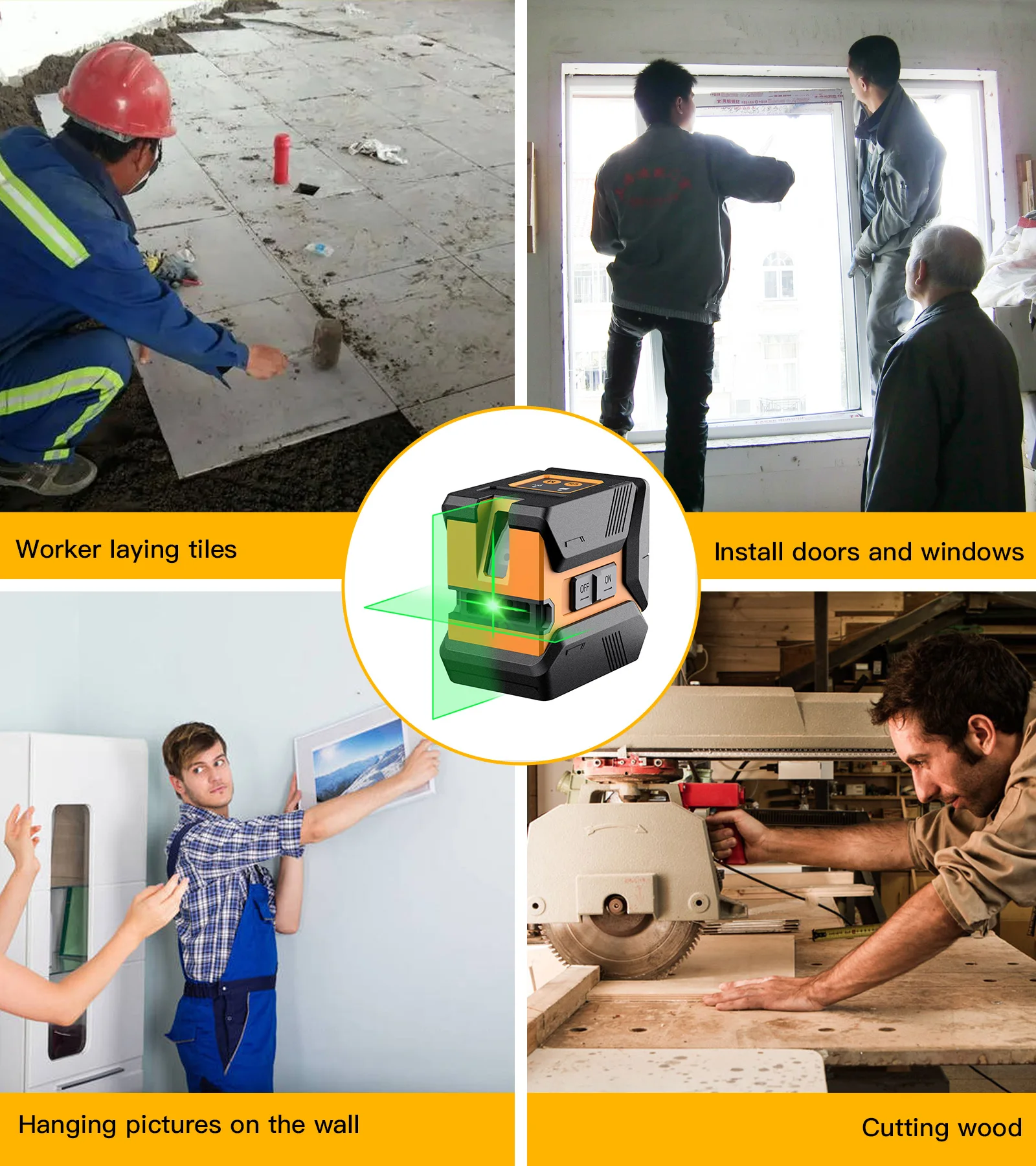 Rongpro 2 Lines Laser Level green line Self Leveling 360 Horizontal And Vertical Super Powerful Mini portable Green Beam Laser