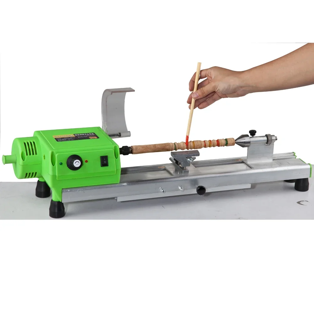 ALLSOME BG-3306 Variable Speed Mini Benchtop Wood Lathe MICRO Woodturning Lathe Grinding Polishing Beads Drill Rotary Tool Set