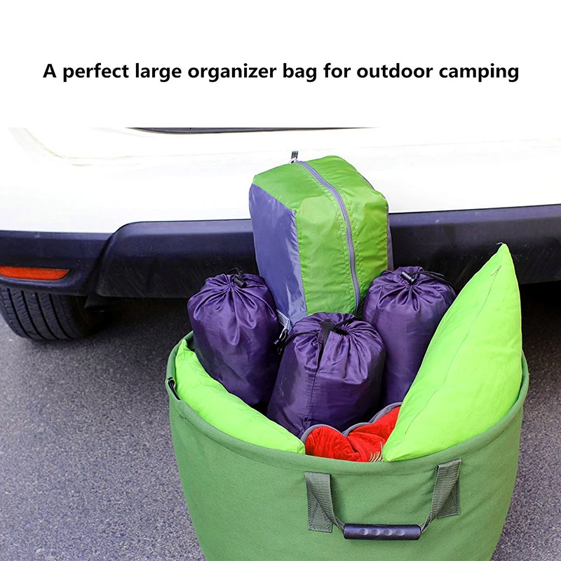 125l Garden Waste Bags Heavy Duty With Handles Hosehold Yard Leaves Storage Bag Bucket Military Canvas Fabric Basket