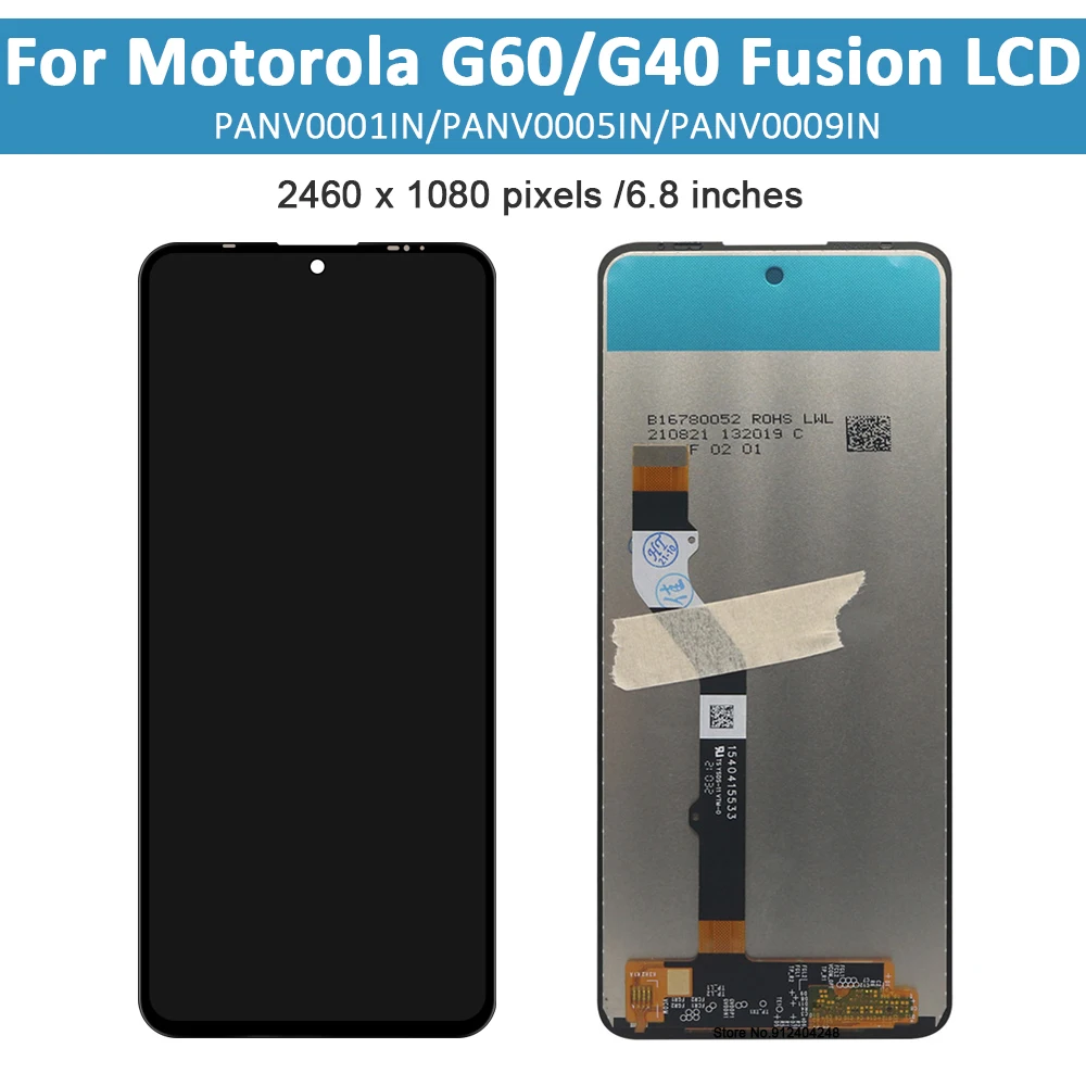 Imagem -02 - Original Original Original Ips Lcd para Motorola Moto G40 Fusão Display Lcd Montagem da Tela de Toque Reparação para Motorola Moto G60 Panv0001in Lcd 6.8