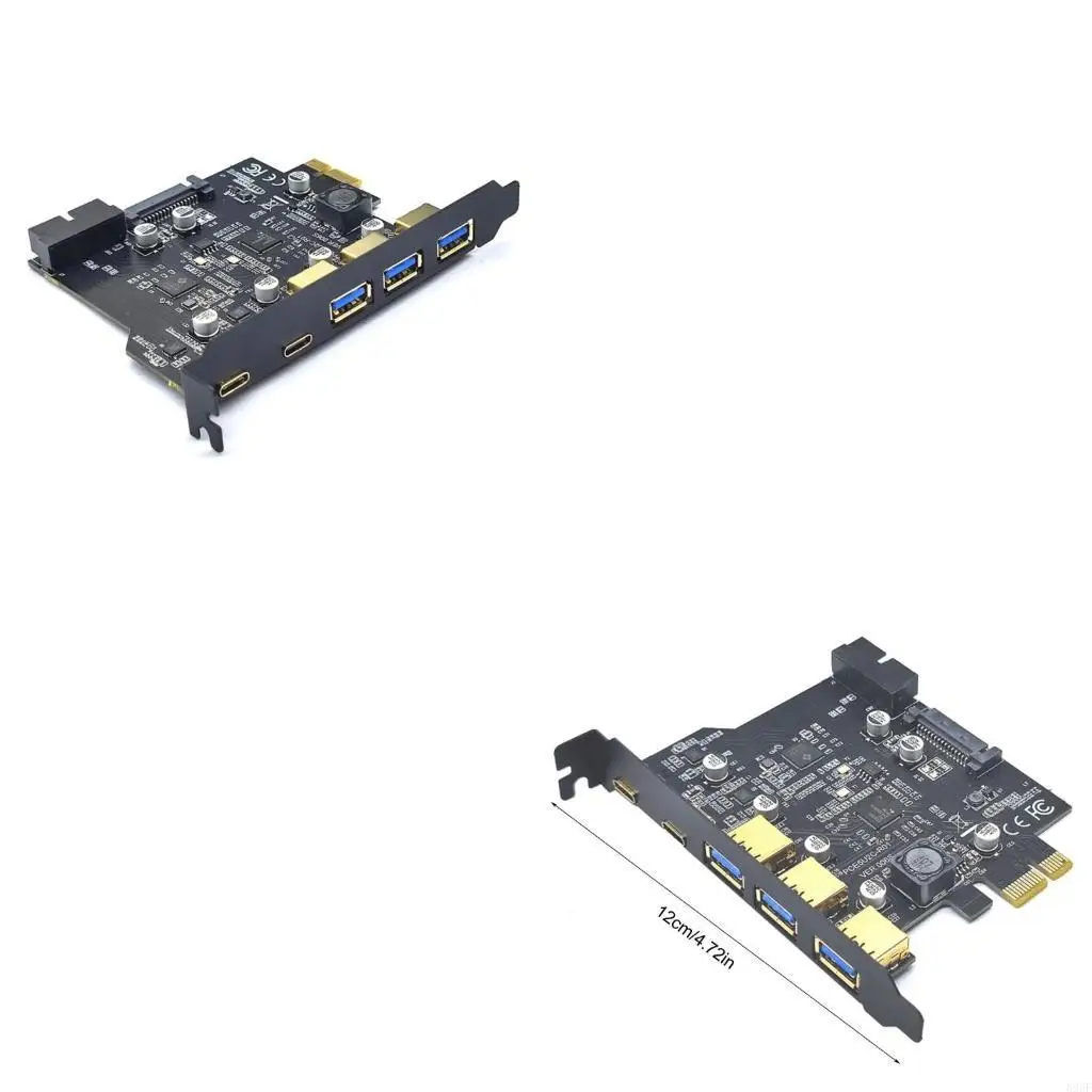 

896F USB PCI-E Riser Card Type C USB 3.2 Gen1 Multiplier Adapter for Computers