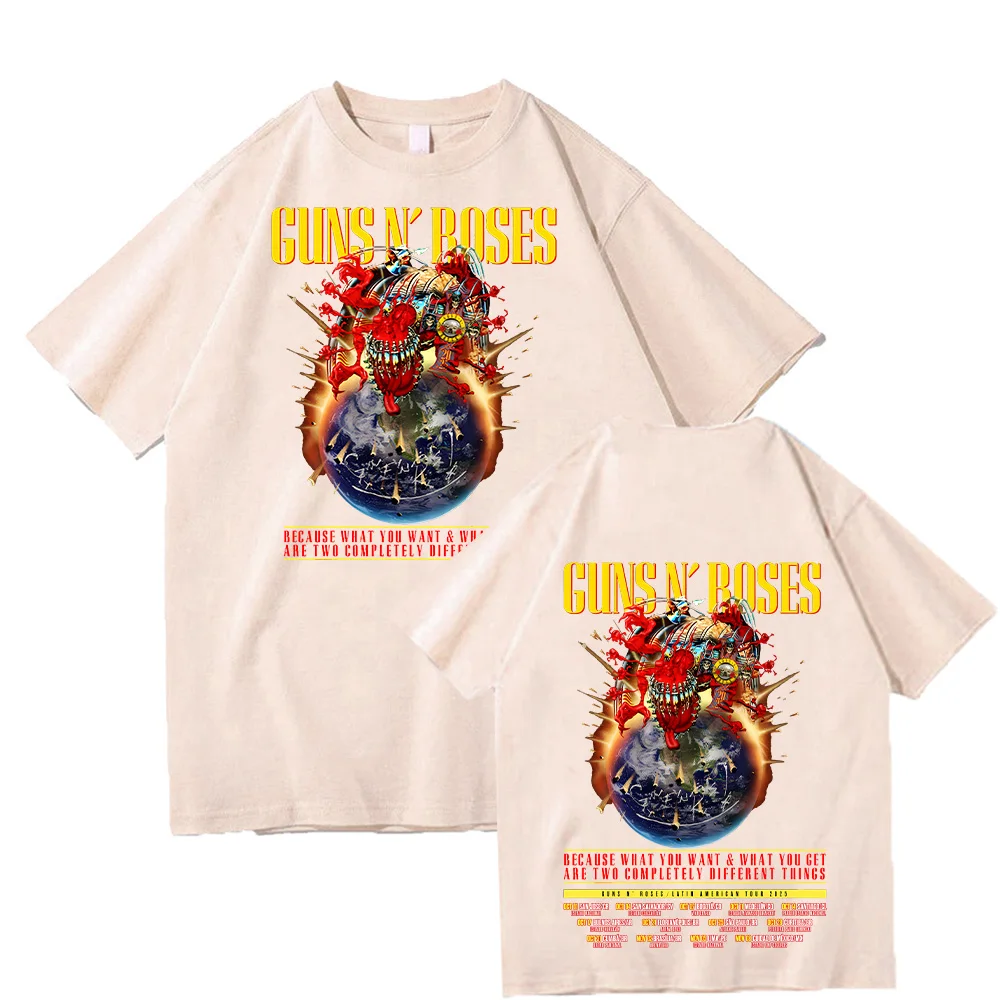 Guns N' Roses 2025 Tour T-shirt Vintage Rock Band Streetwear Short Sleeve Fashion Cotton Tshirts Women Men Tees Chic Y2K Clothes image 2