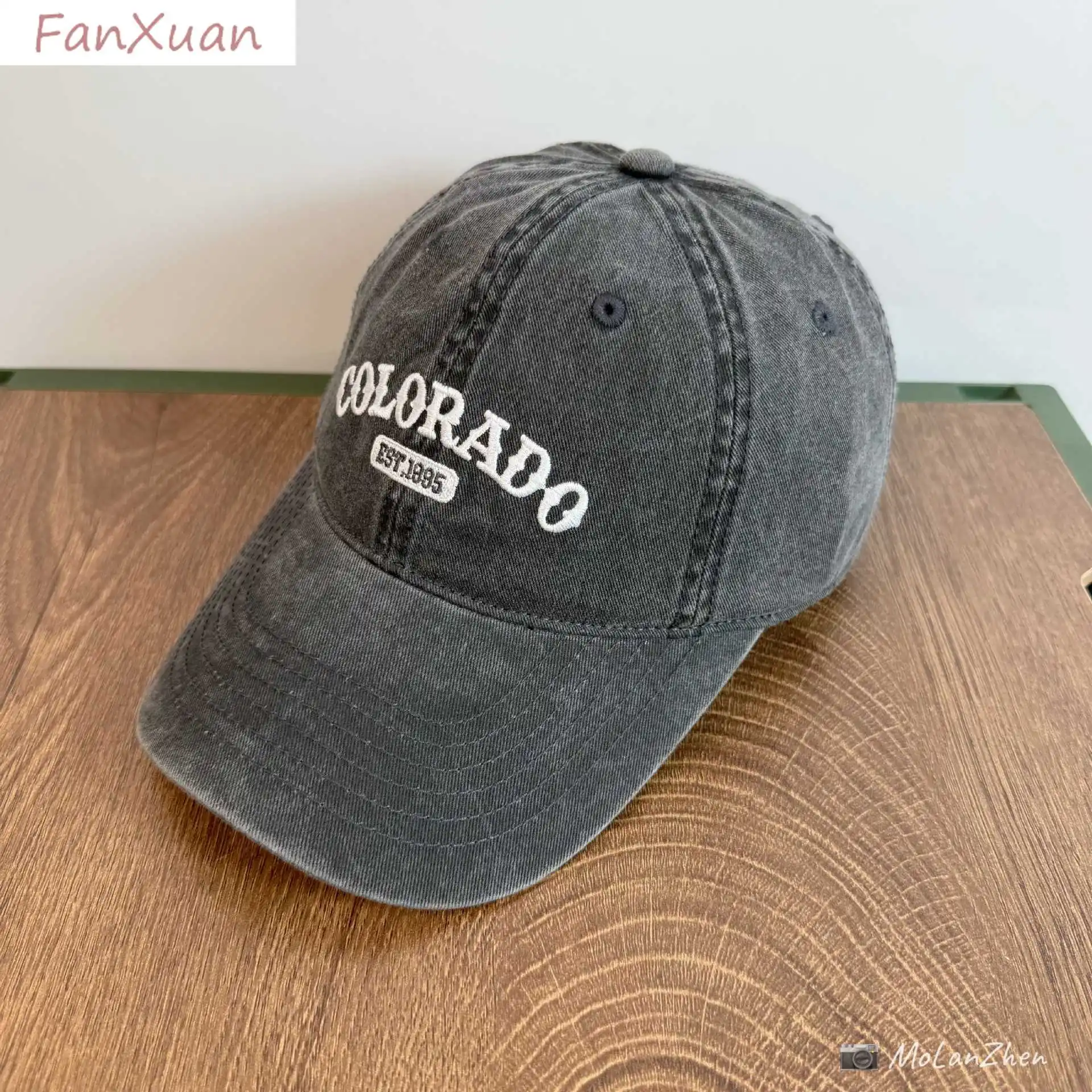 القطن خمر قبعة بيسبول الرجال النساء الدنيم المطرزة خطابات القطن لينة أعلى الربيع الصيف للجنسين القبعات أخضر أزرق لون جديد