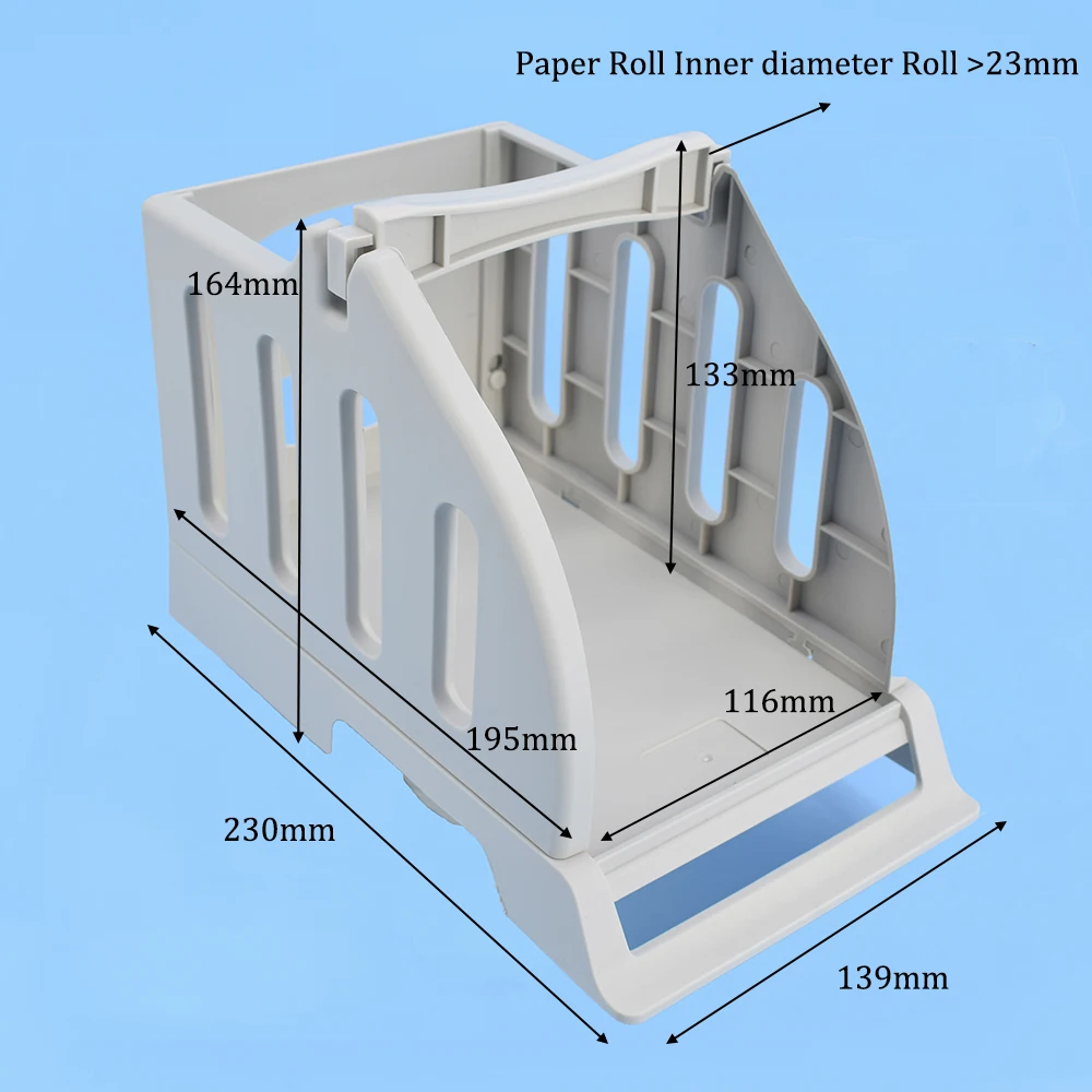 White Thermal Label Printer Paper Holder, suporte de papel, exterior, armazém, 2 ", 3", 4"