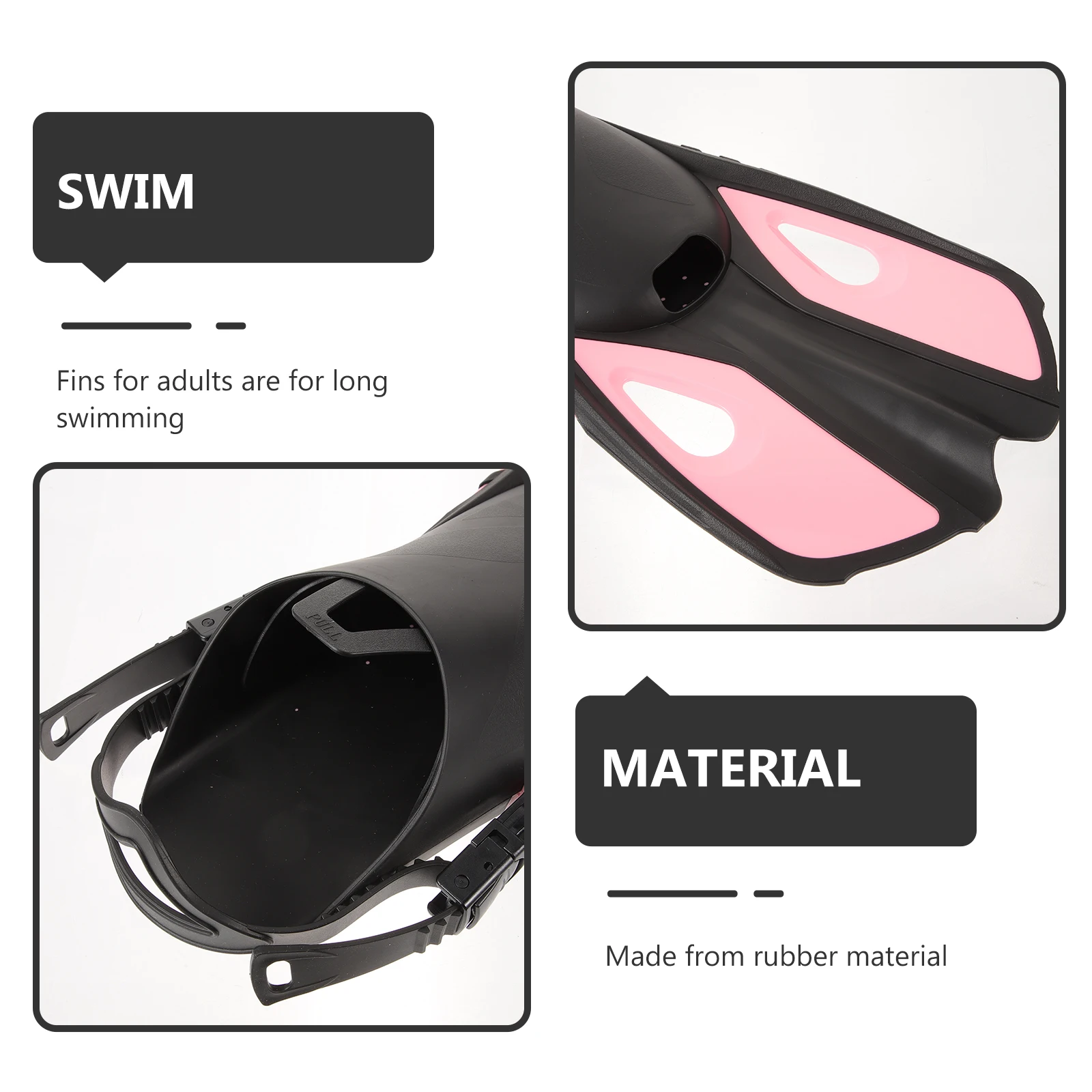 

1 Pair Rubber Swimming Floating Fins For Snorkeling Diving Adult Flippers Lightweight Comfortable Men Flippers For