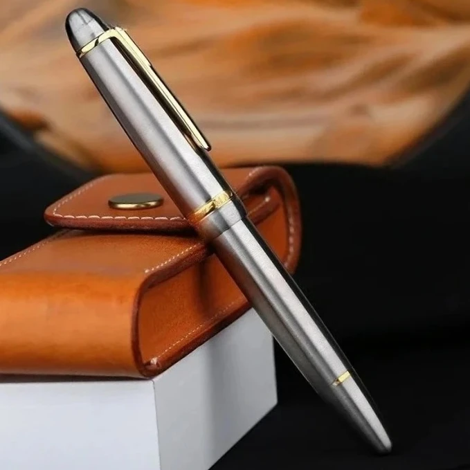 MAJOHN Ti136 Premium Titanium Alloy Piston Fountain Pen Metal Hammer Pattern Version EF/FM Fountain Pen Writing Gift Pens