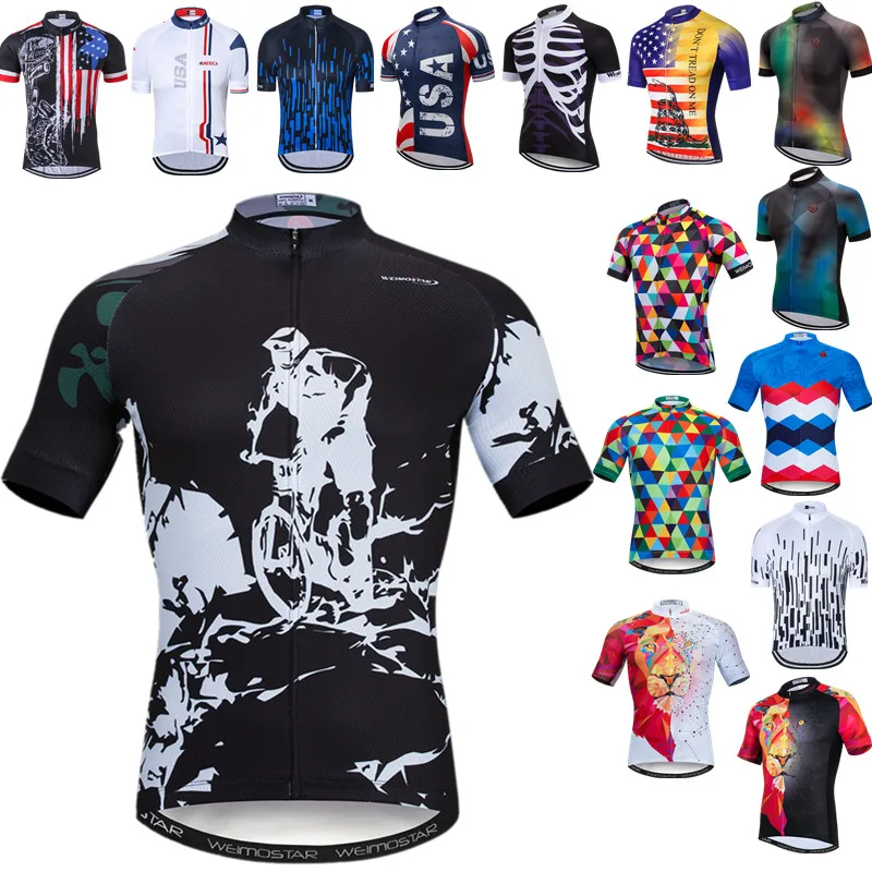 

Weimostar Men's Cycling Jersey Short Sleeve Summer Biking Jersey Road Bike Shirt Mountain Bicycle Clothing Tops Team Cycle Wear