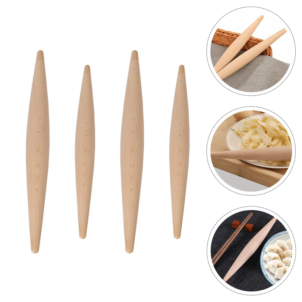 4 قطع من أدوات خبز المطبخ الخشبية، آمنة على نحو سلس لصنع العجين والكعك والمعكرونة وإكسسوارات الطبخ