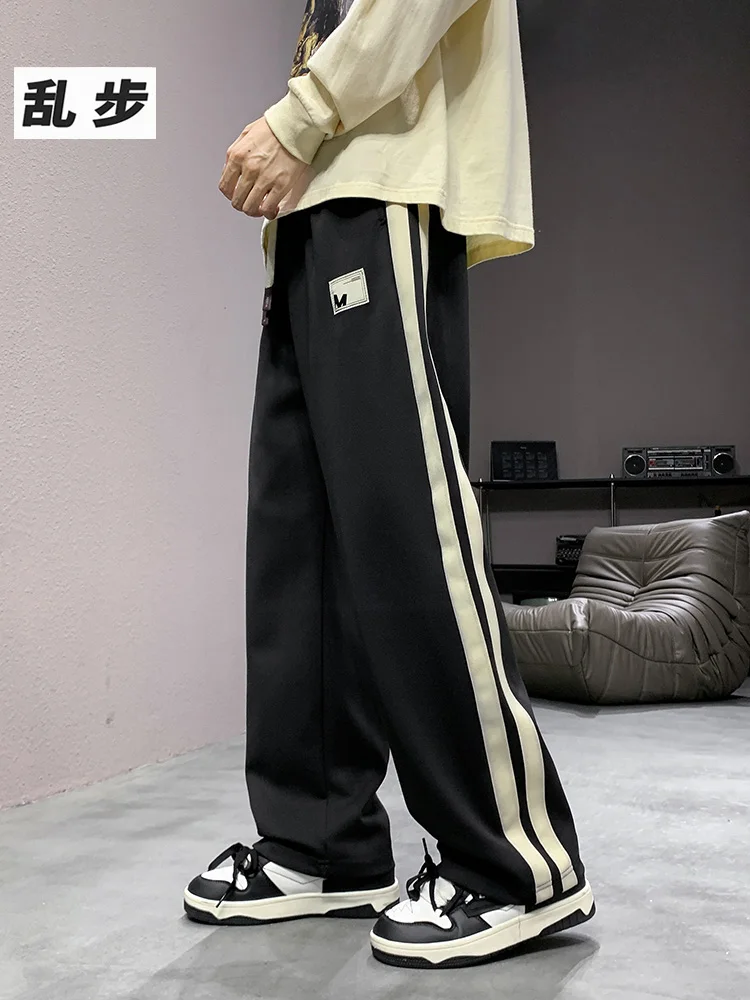 

Мужские спортивные брюки Rampo прямого кроя, свободные, молодежные, повседневные, длинные, осенние, модные, брендовые