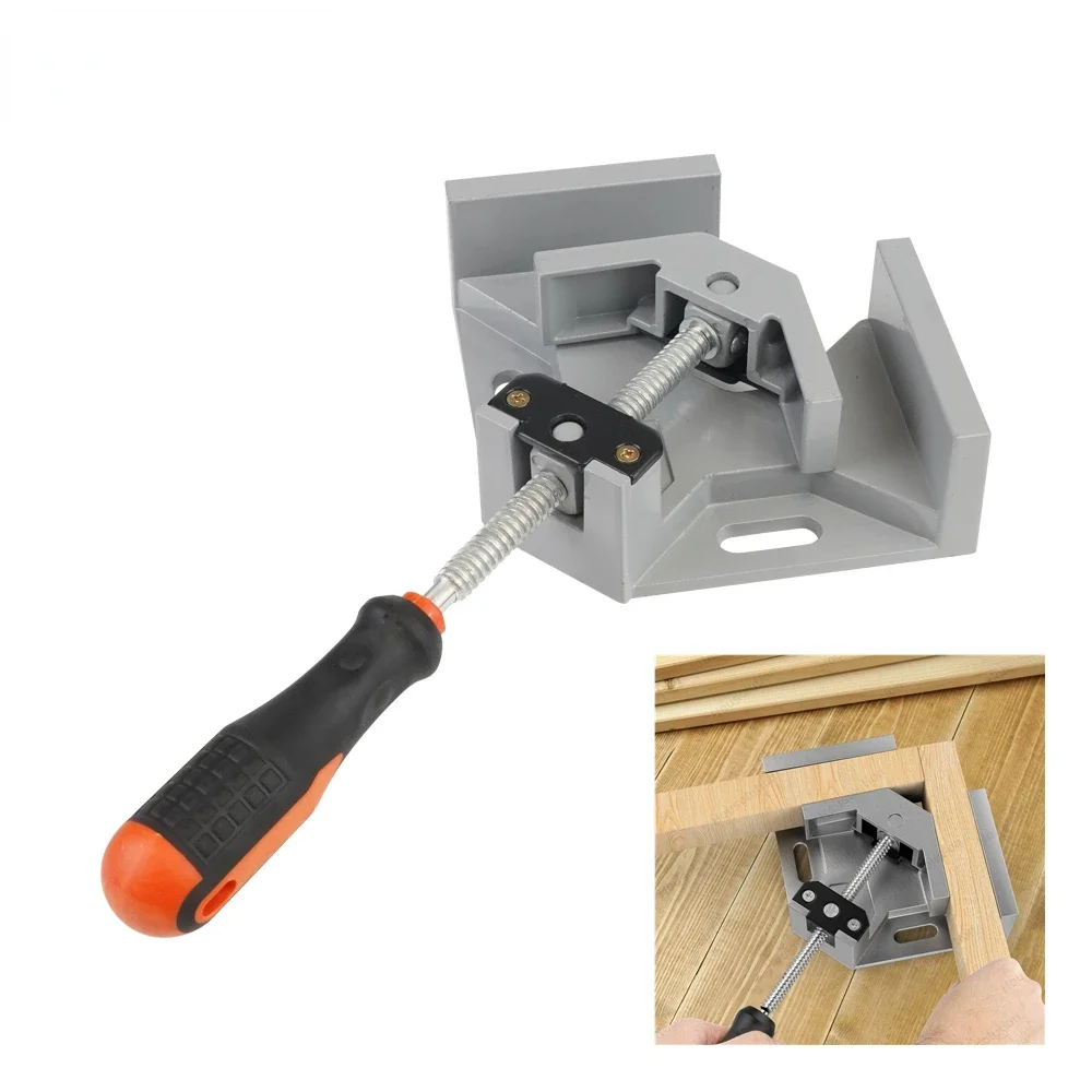 Adjustable Swing Jaw Right Angle Clamp Tool Single Handle 90° Corner Clamp For Furniture Woodworking Photo Frame Vise Holder