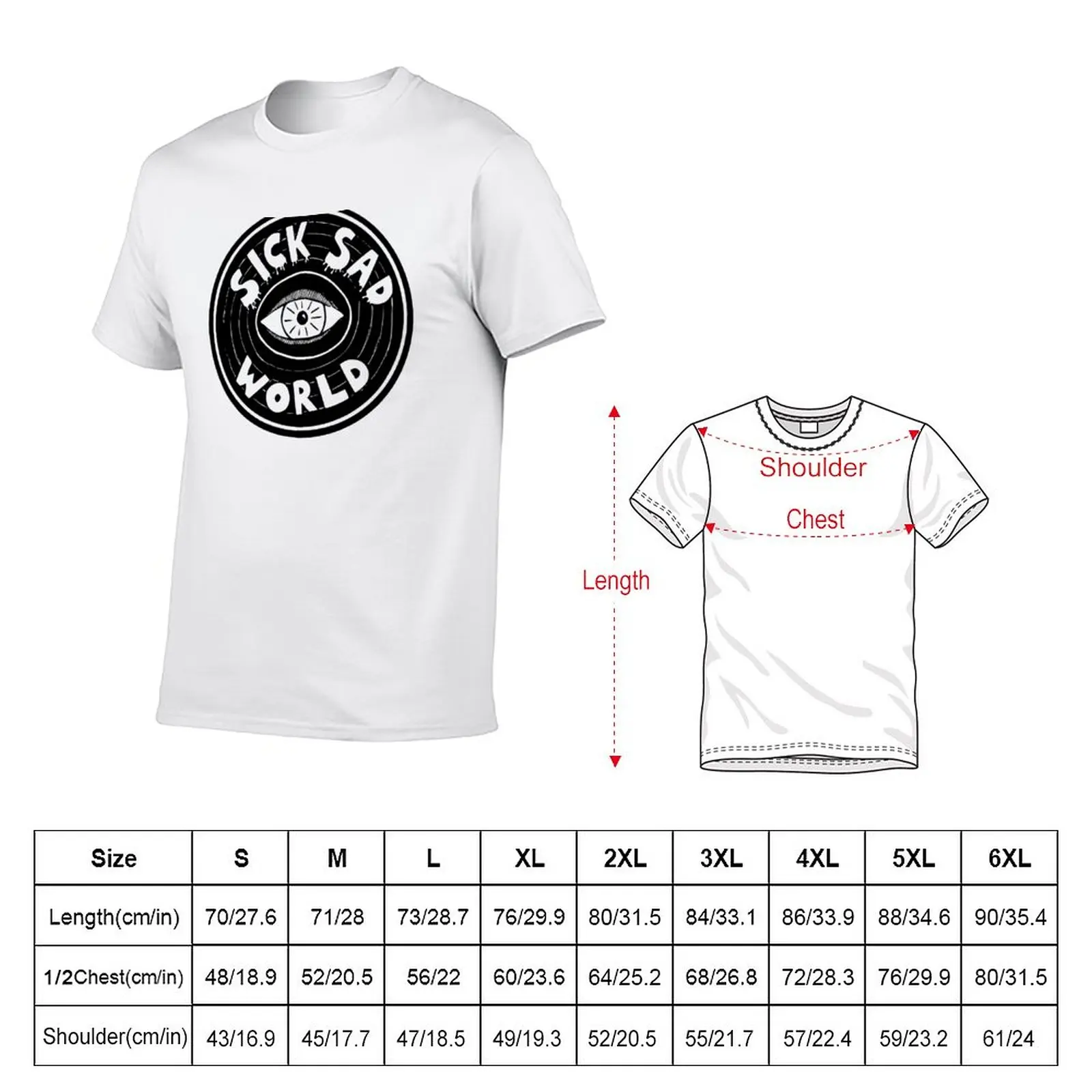 New Sick sad world T-Shirt funny t shirts oversized t shirts plain black t shirts men