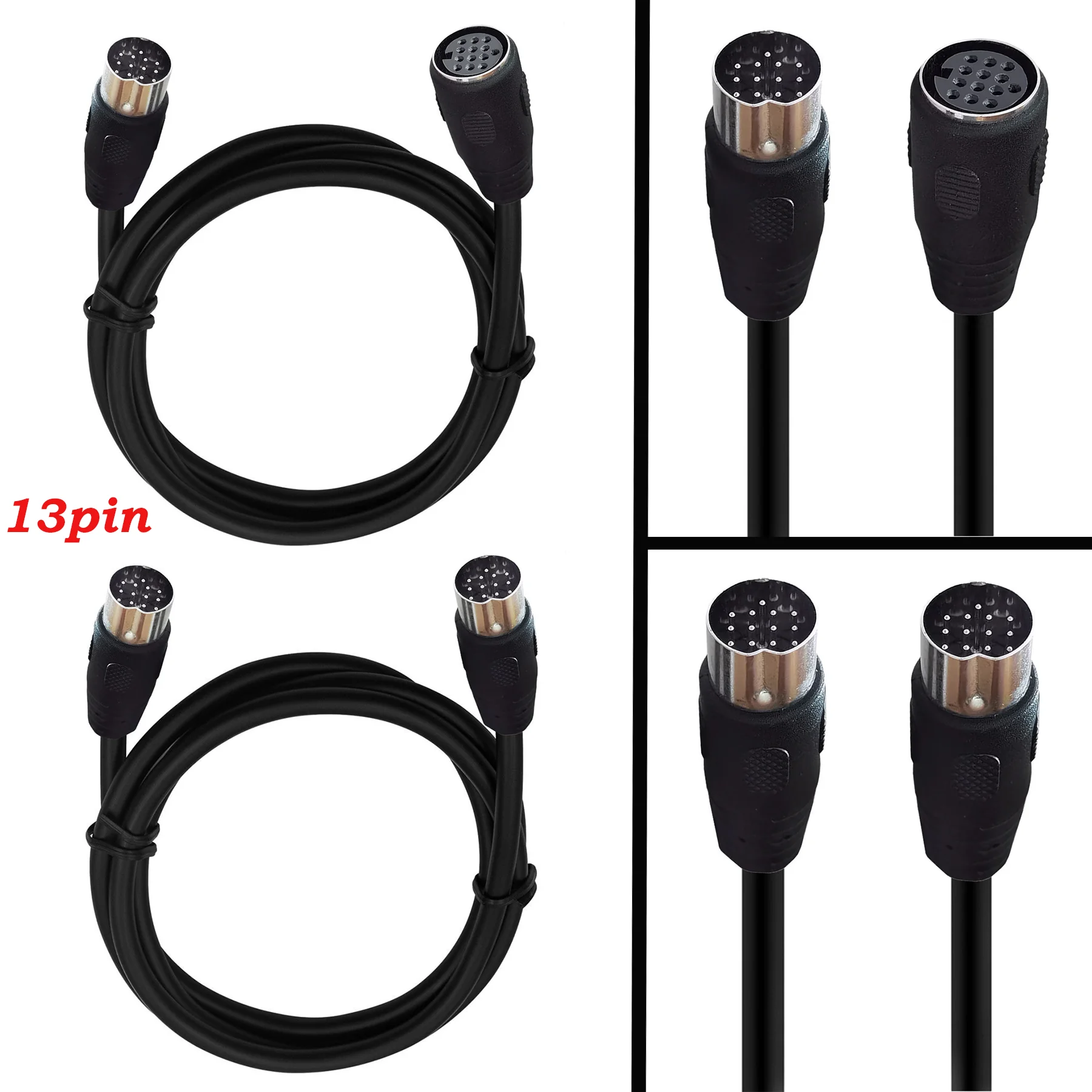 JavicTech DIN 13 PIN Male to Male Electrical Signal Control Cable, UL2919 OD9.0MM 13 PIN Extension Cable (M-M) 1M 1.5M 3M
