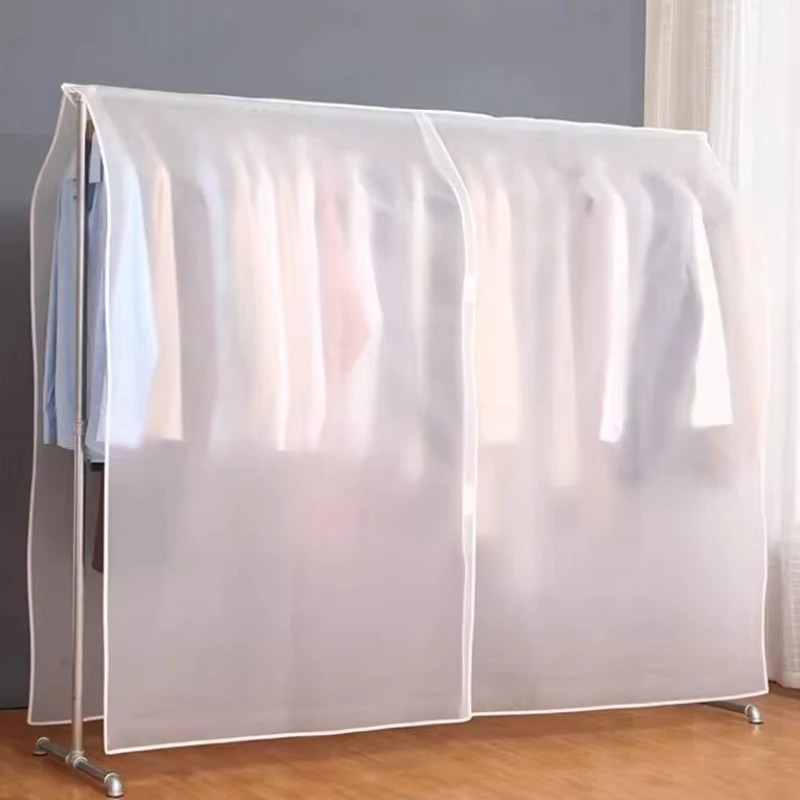 Translucent Waterproof Dustproof Garment Hanging Cover Household Wardrobe Storage Organizer For Suit Dress Clothes