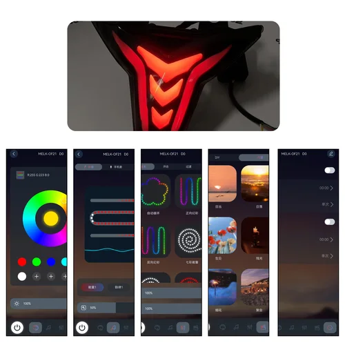 Imagen 2 del producto Para Kawasaki Ninja 400 250 ZX 4R 4RR 6R Z1000 luz trasera de motocicleta señal de giro de freno lámpara decorativa programable integrada