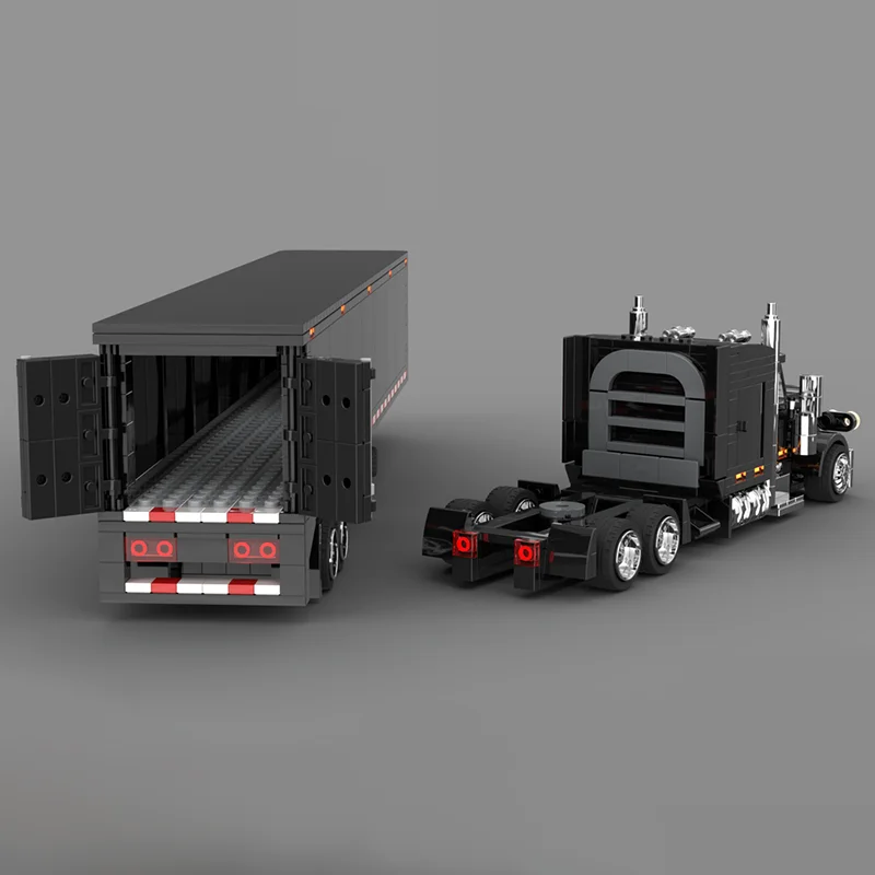 785 stücke MOC Peterbilt City Cargoed Modell Bausteine spielzeug Architektur DIY kreative idee Weihnachten geschenke Bildung Geburtstag