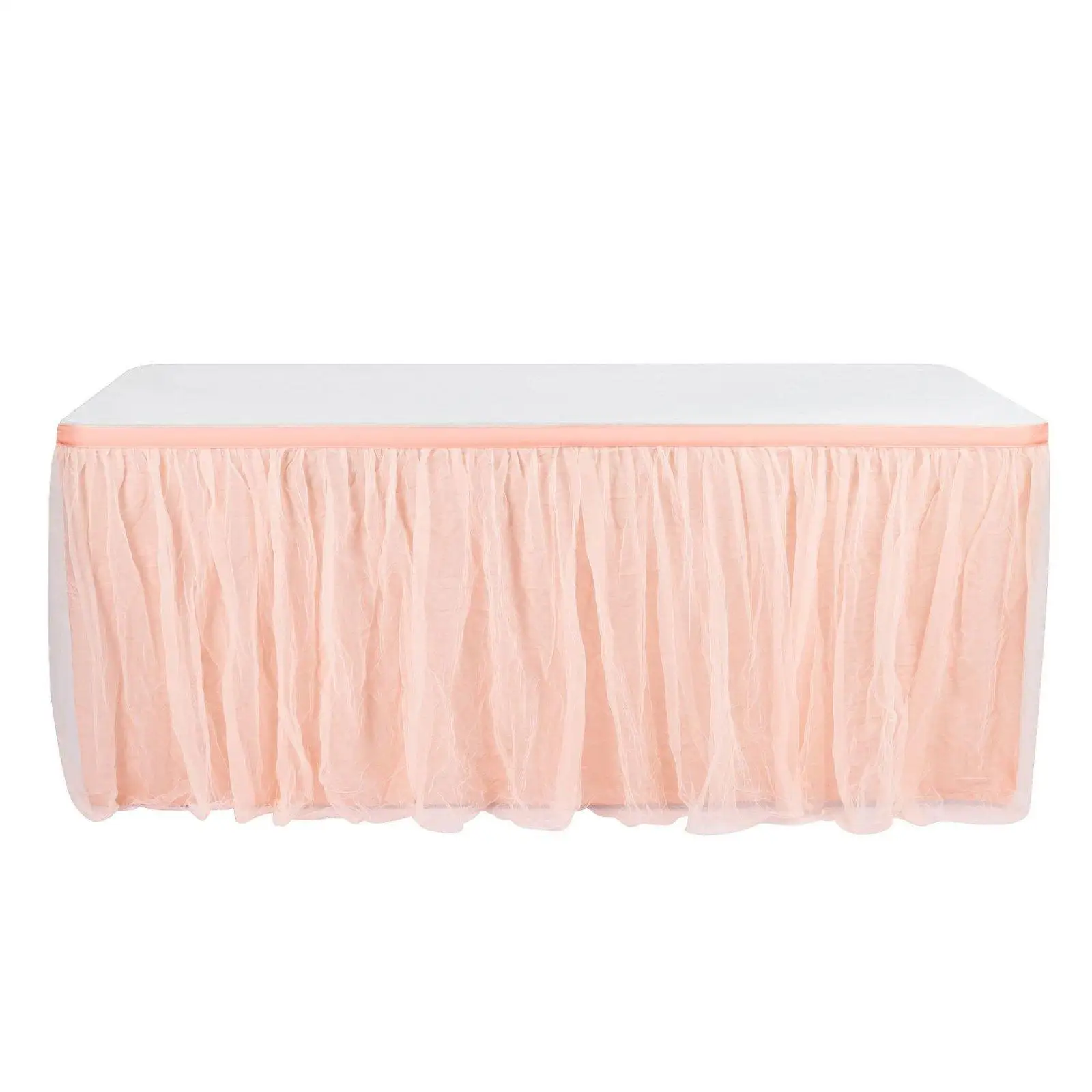 Tulle Decorative Fabric Skirt with Hook Loop for Table Decoration and Accessories Wedding Baby Shower