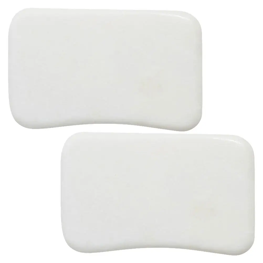 

Набор из 2 гладких белых нефритовых инструментов Гуаша для лица: натуральные каменные массажные доски для контуринга лица, расслабления тела и ухода за кожей