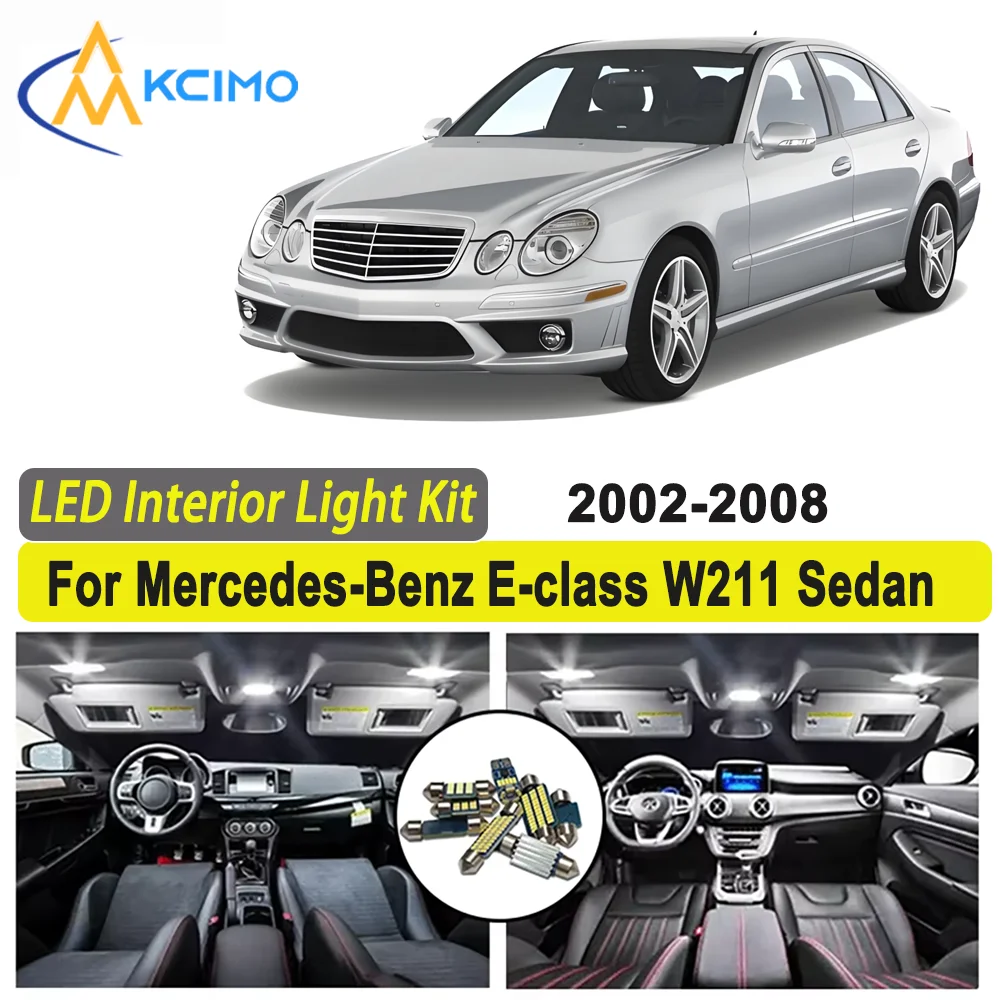 

Kcimo для Mercedes-Benz E-class W211 Sedan (2002-2008) Премиум яркий светодиодный внутренний купол с картой, комплект освещения багажника, автомобильные светодиодные лампы Canbus