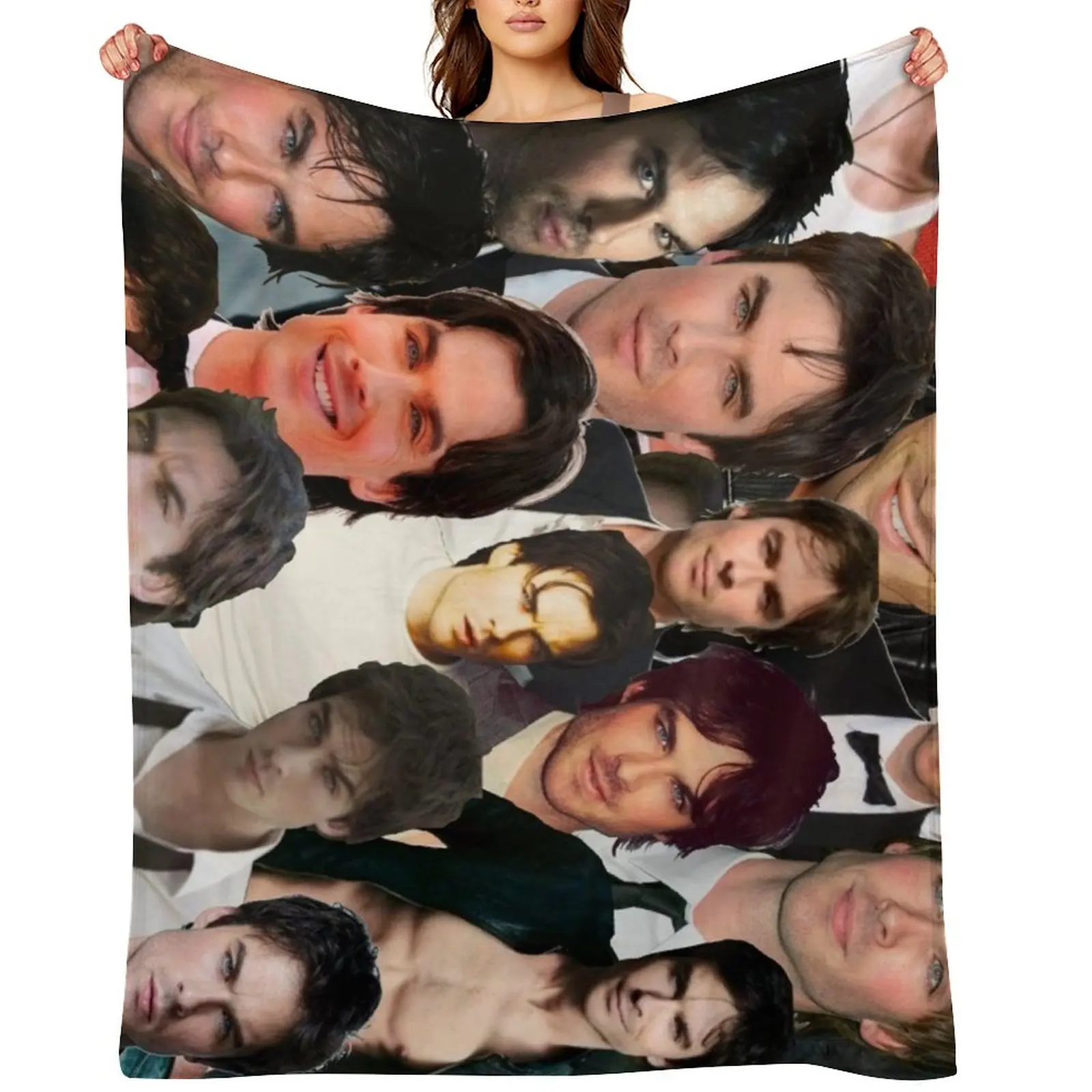 

Ian Somerhalder Photo Collage Throw Blanket Kid'S Soft sofa bed Stuffeds Blankets