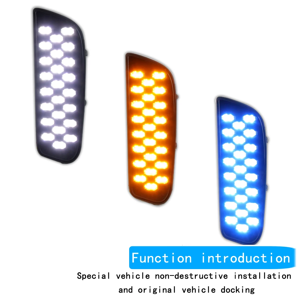 2pcs For Mazda CX50 CX-50 2023 2024 LED Daytime Running Light Waterproof Yellow Turn Signal Indicator Light Bumper DRL Fog Lamp