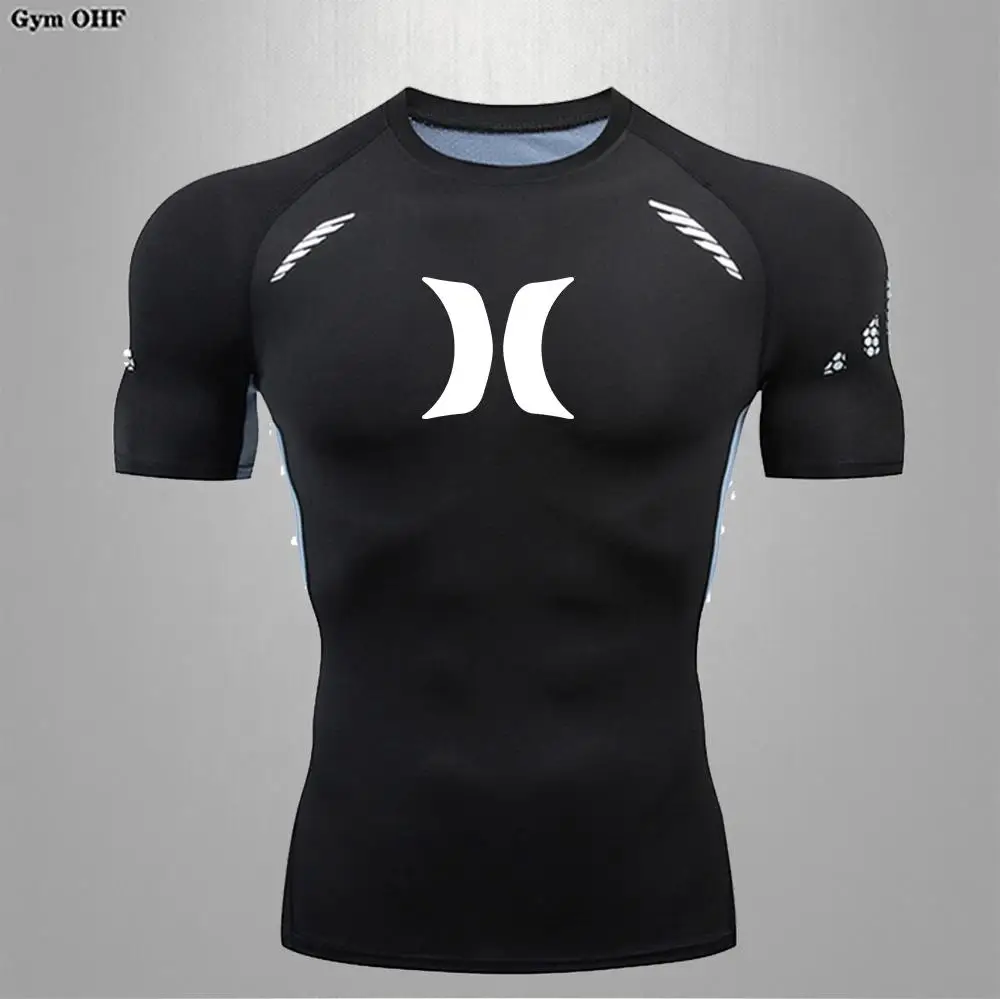 

Футболка мужская компрессионная быстросохнущая, спортивная рубашка для тренажерного зала, фитнеса, бега, тренировок