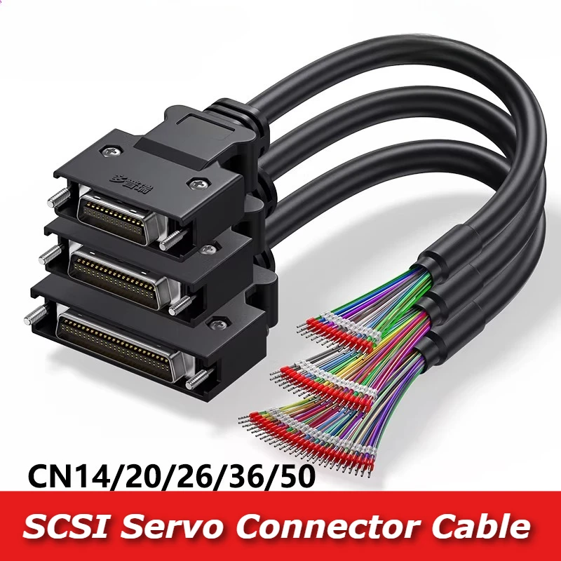 IO Servo SCSI DB15 20 25 26 DB44 DB50 Pin Connection Line with Terminal CN1 Control Cable for Panasonic Mitsubishi Yaskawa Delta
