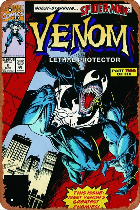 Studio B Venom Lethal Protector 2 Venom Poster Metal Sign Wall Decoration Garage Shop bar Living Room Wall Art tin Sign 8X12 Inc