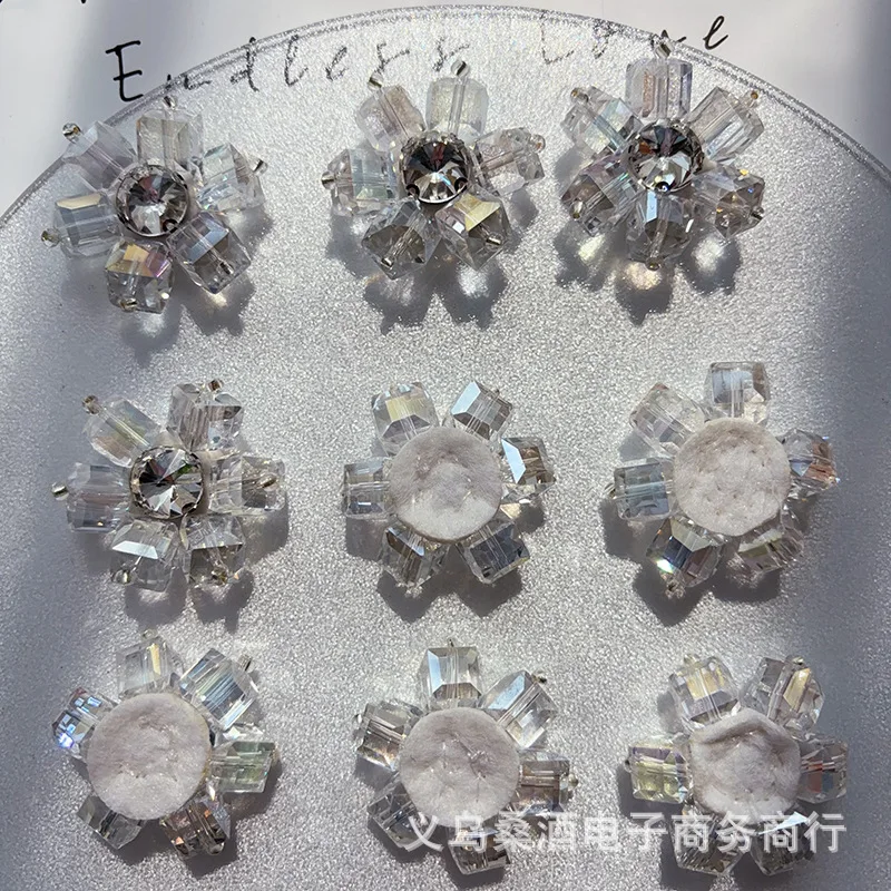 

Premium Heavy 3D Clear Crystal Flower Shoe Clips for Crocs Transparent Jelly Shoes Non Slip Sturdy Cute Sparkly