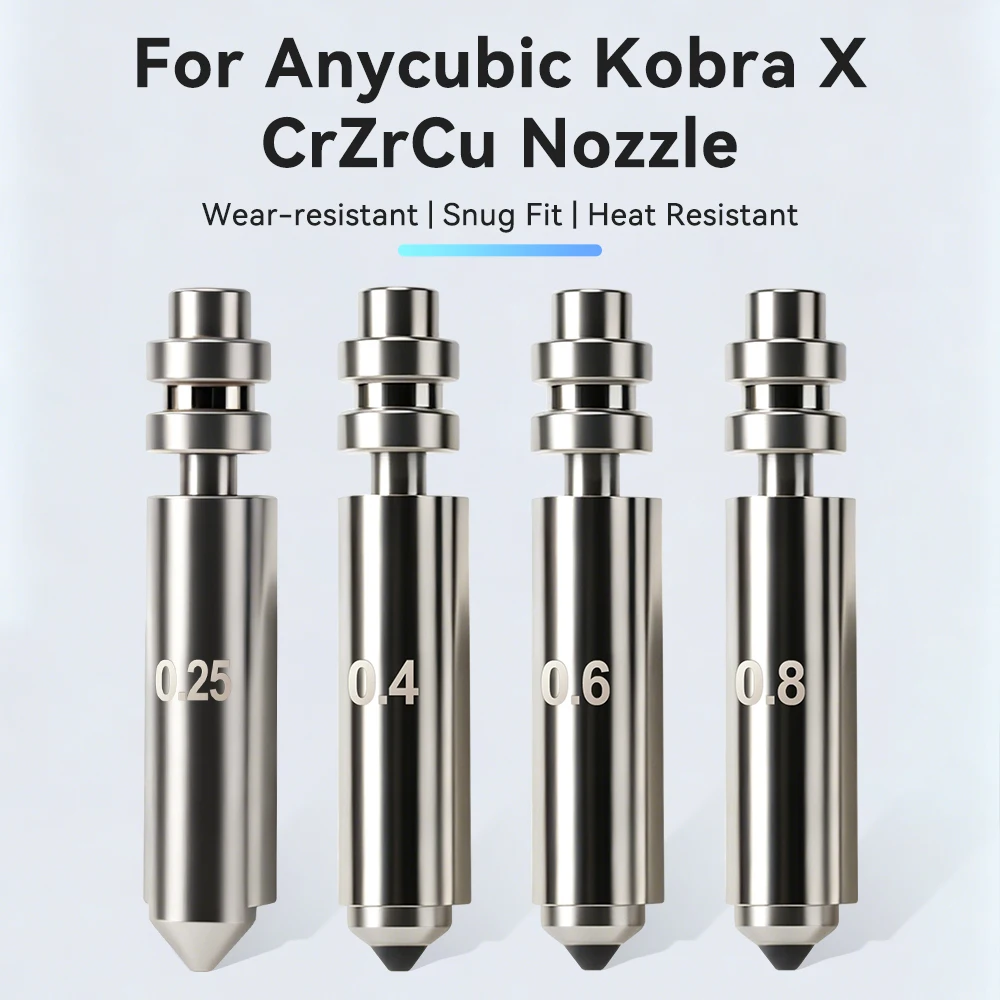 Dysza bimetaliczna do hotendu Anycubic Kobra 4 Kobra X, ulepszona, wysokotemperaturowa, 0.25/0.4/0.6/0.8mm, akcesoria do drukarki 3D Kobra X — zdjęcie produktu 2