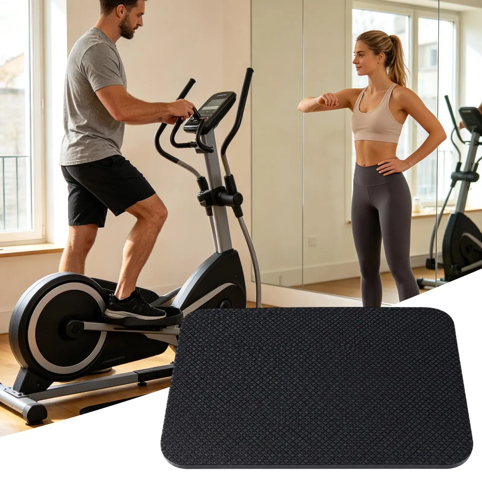 Anti Vibration Mat Non-slip Double-Sided Stepper Protector Cushion Exercise Mat For Reduce Noise Floors Carpet Hardwood Gym