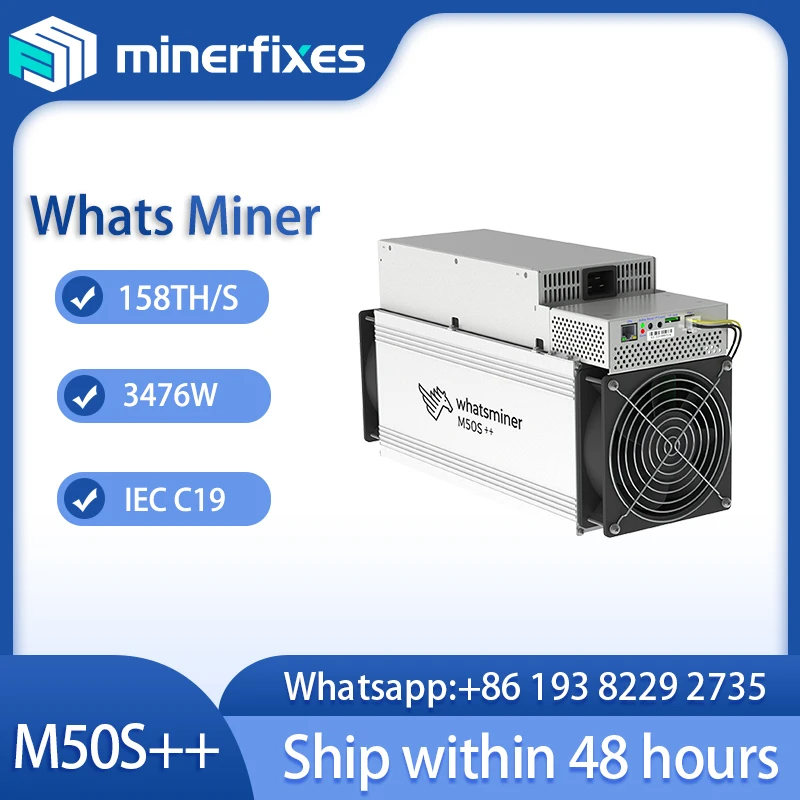 Whatsminer M50S++ 160T 162T 22J/TH Crypto Miner BTC Mining Machine Ready Stock Minero Bitcoin Asic Miner HKOrigin