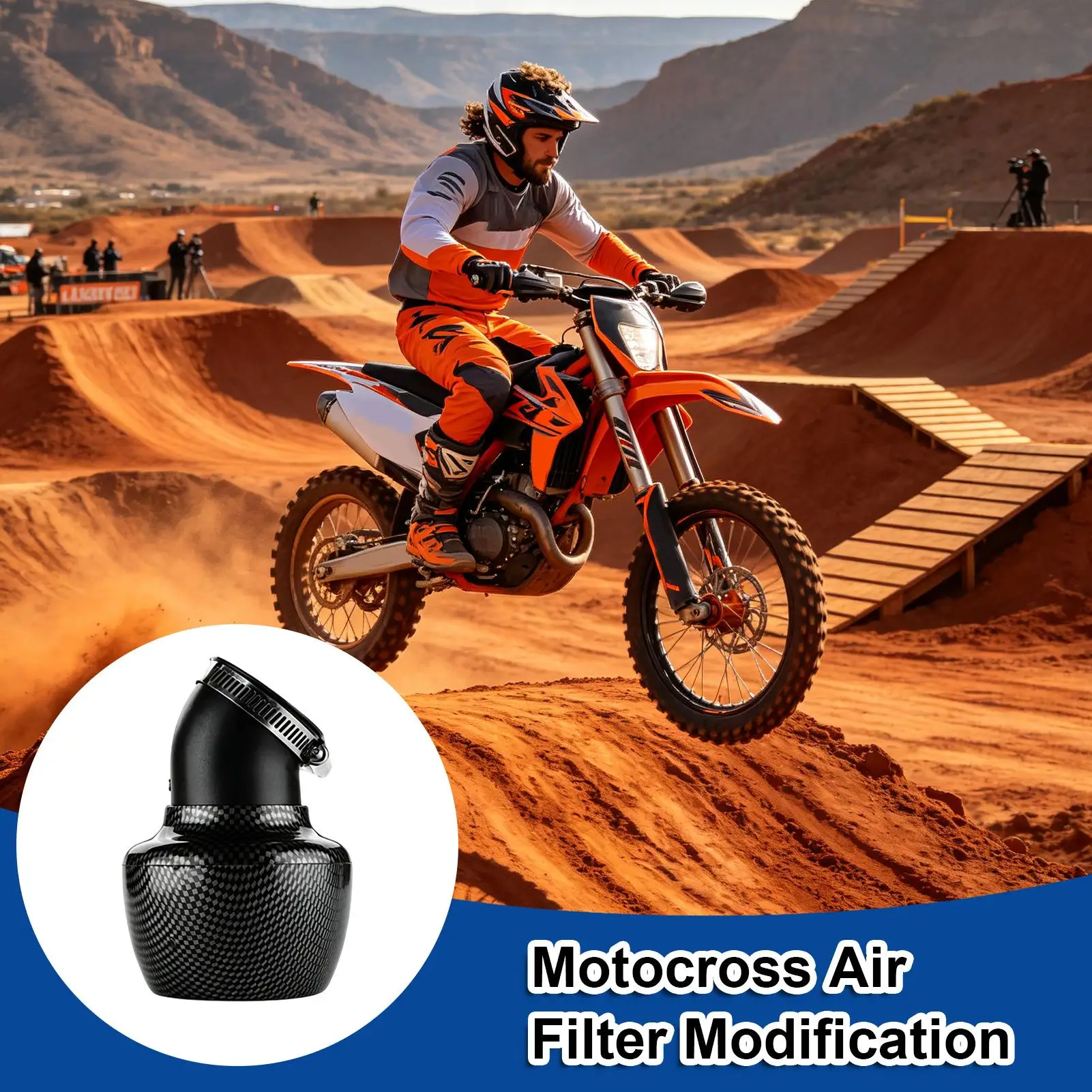 Mini Bike Air Filter Washable Carbon Fiber Reusable Cleaner Universal Air Filter For Motorcycle ATV Dirt Road Vehicle Racing