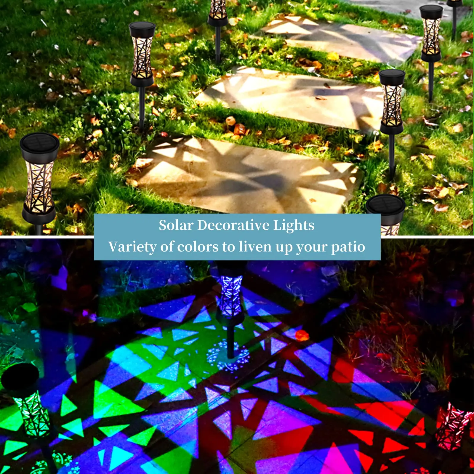 1-4Pack Solar Hollow Lights Outdoor Garden LED Solar Pathway Lights Retro Outside Decorative for Path Lawn Patio Yard Walkway