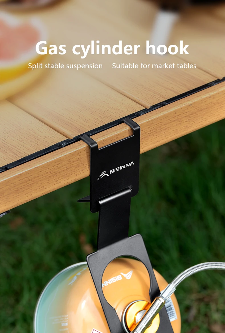 BISINNA 1 Stück Butan-Kraftstofftank-Haken, tragbarer taktischer Desktop-Haken aus Kohlenstoffstahl, Outdoor-Campingzubehör – Detail 1