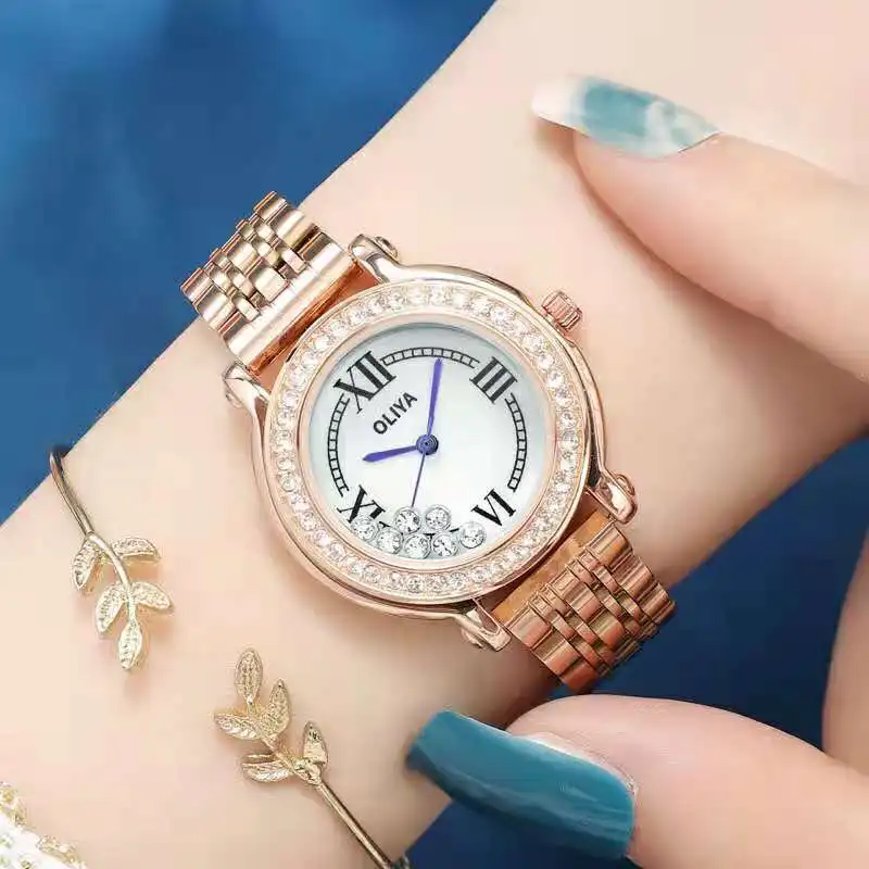 

Rolling Diamond Women's Watch Stainless Steel Waterproof Fashion Student Watch Elegant Women's Quartz wristwatch