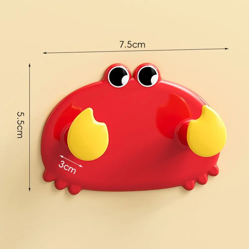 

3Pcs Cute Cartoon Crab Hook Load-bearing Creativity Bathroom Towel Hooks Punch-free Waterproof Kitchen Storage Hook Bathroom
