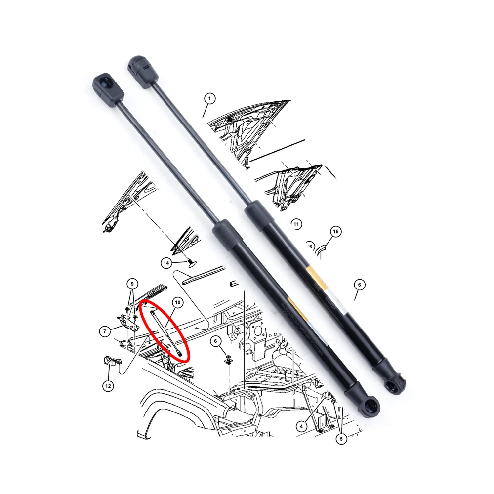 

2 шт. газовая пружина капота двигателя для JEEP GRAND CHEROKEE III WH WK 55394472AA подъемная поддержка автоаксессуары