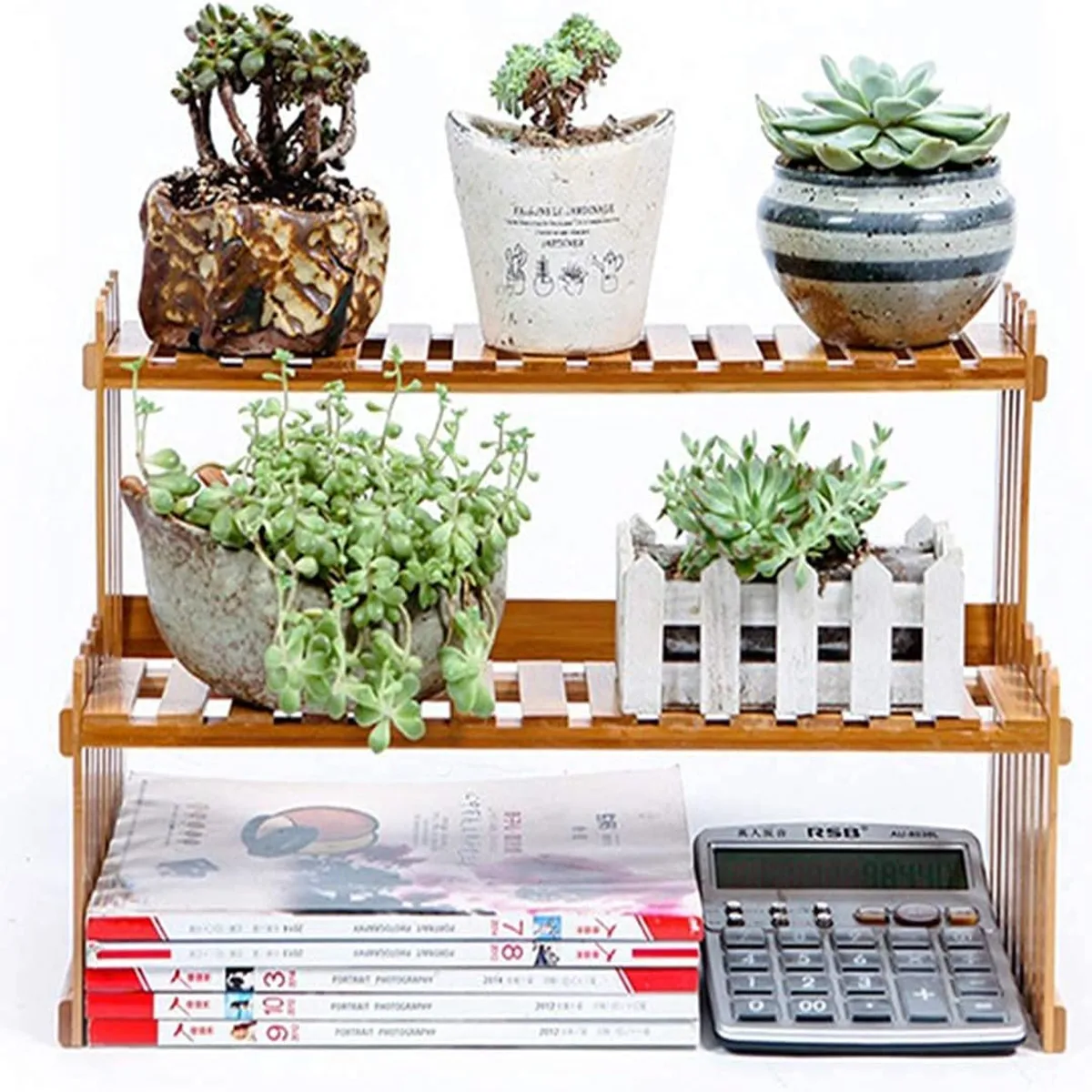 2Tier Flower Pot Plant Display Stand, Natural Bamboo Plant Shelf, Modern  Decorative for Plant Stand, Book Plant Pot Storage Rack - AliExpress 1503