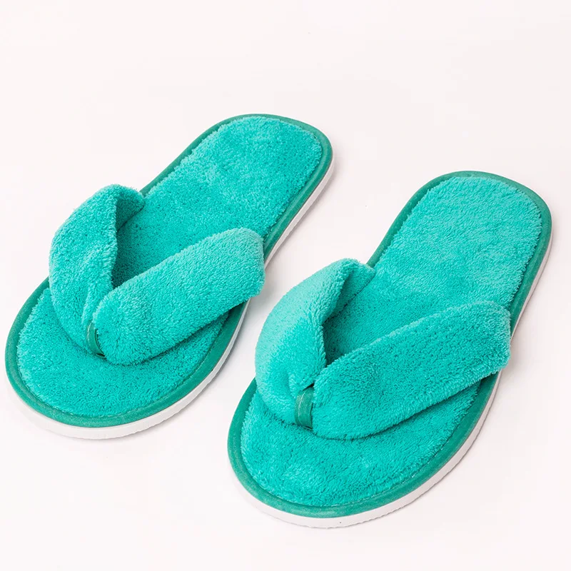 Women Solid Color Coral Fleece Slippers Soft Non-disposable Home Hospitality Slippers Party Gifts for Wedding Guests Slippers view 4